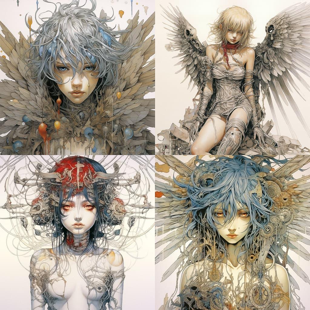 Takeshi Obata style, Midjourney V5.2, render 1 of 4