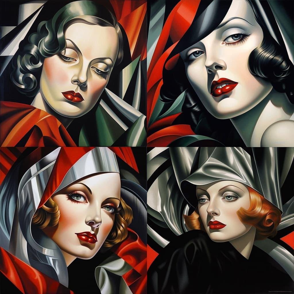 Tamara de Lempicka style, Midjourney V5.2, render 1 of 4