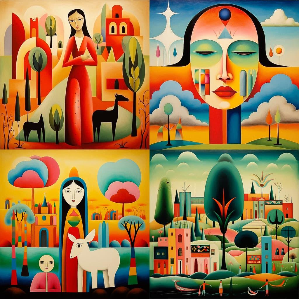 Tarsila do Amaral style, Midjourney V5.2, render 1 of 4