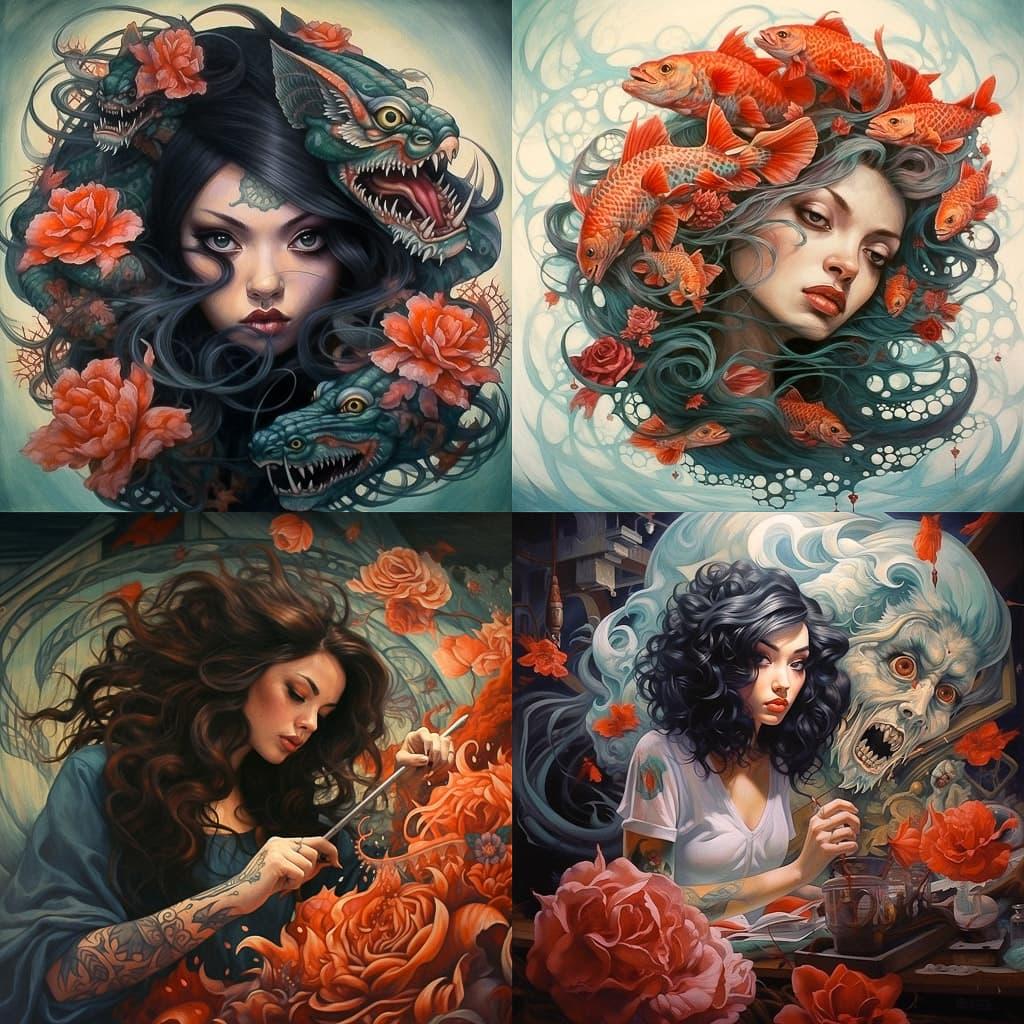 Tatiana Suarez style, Midjourney V5.2, render 1 of 4