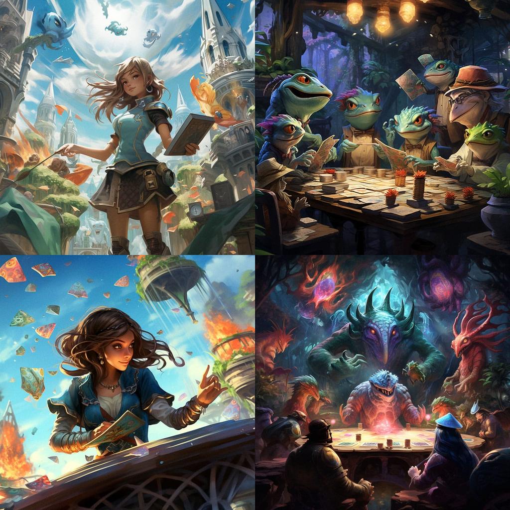 TCG artwork style, Midjourney V5.2, render 1 of 4