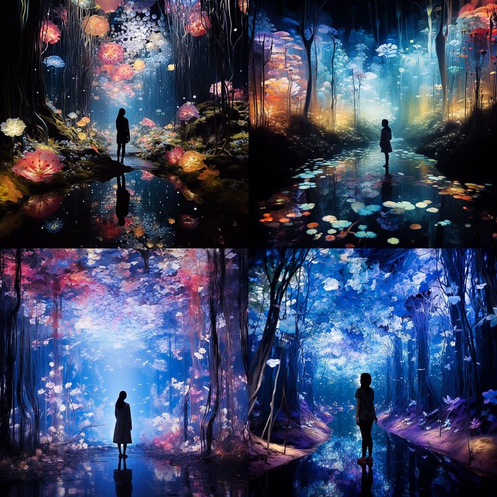 teamLab style, Midjourney V5.2, render 1 of 4