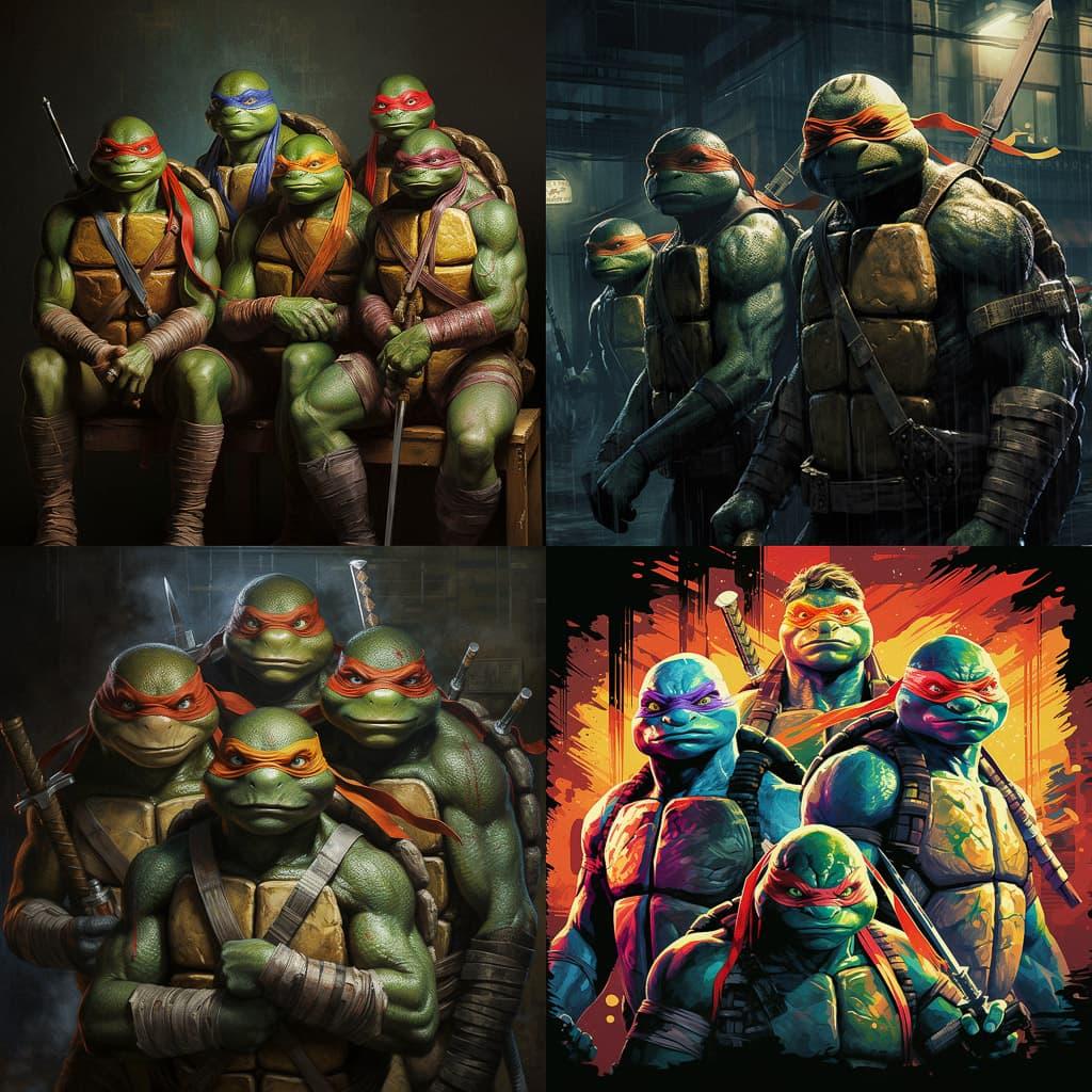 Teenage Mutant Ninja Turtles style, Midjourney V5.2, render 1 of 4