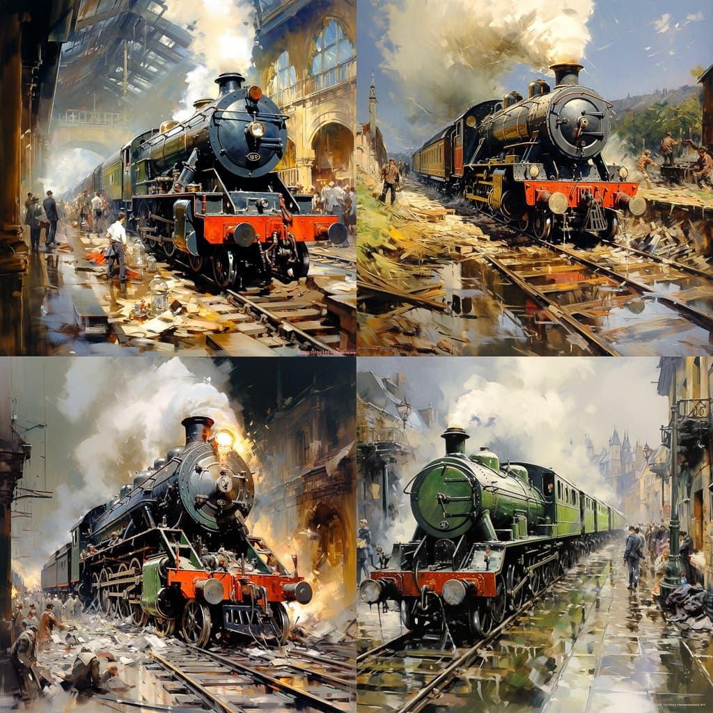 Terence Cuneo style, Midjourney V5.2, render 1 of 4