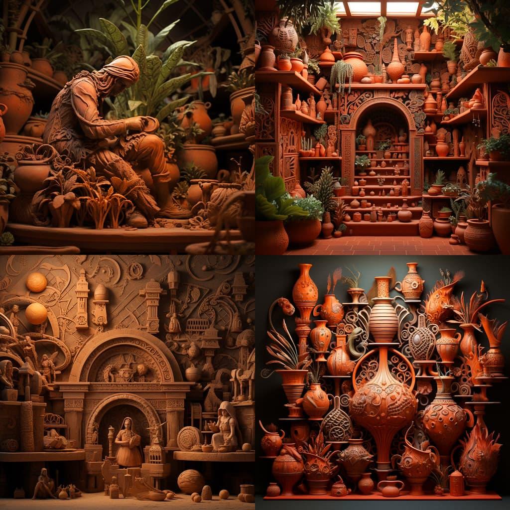 Terracotta style, Midjourney V5.2, render 1 of 4