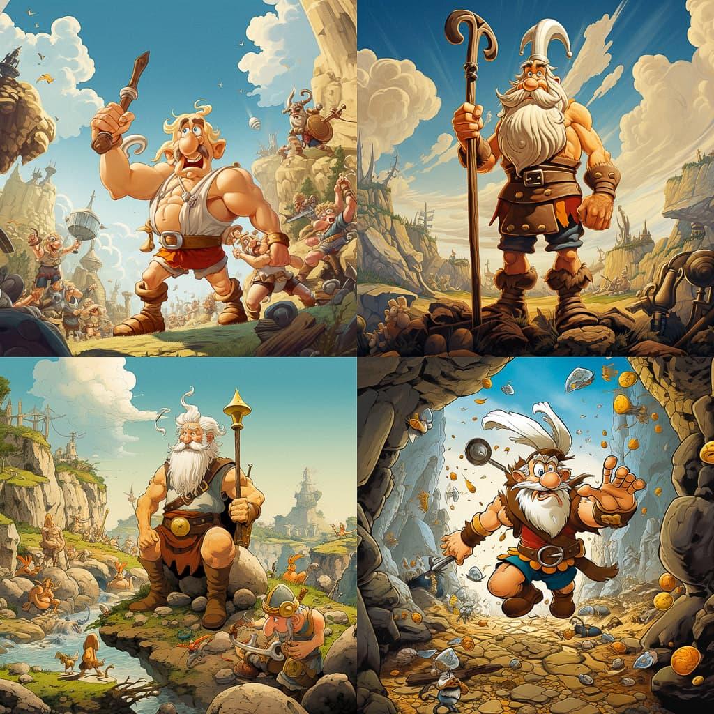 The Adventures of Asterix style, Midjourney V5.2, render 1 of 4