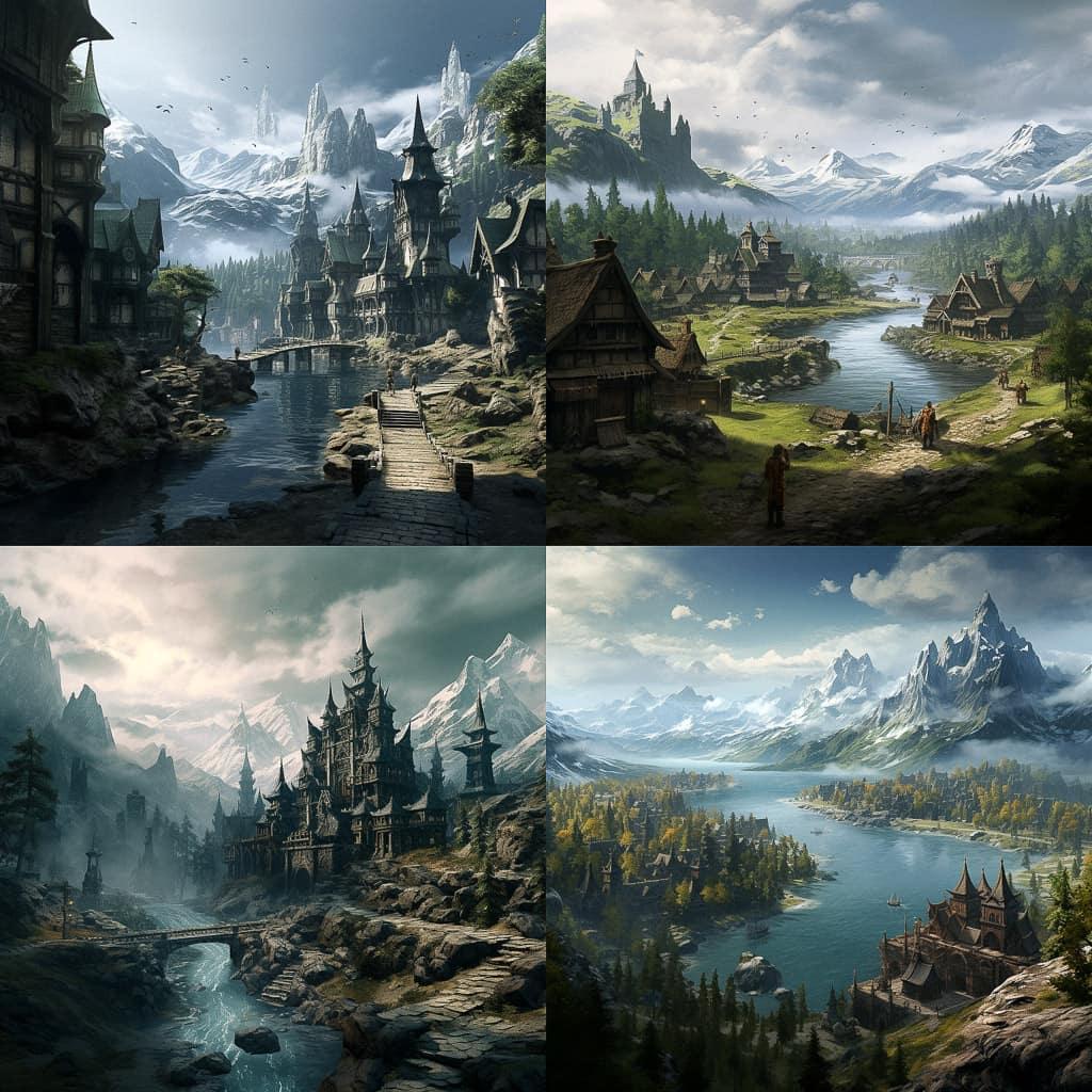 The Elder Scrolls style, Midjourney V5.2, render 1 of 4