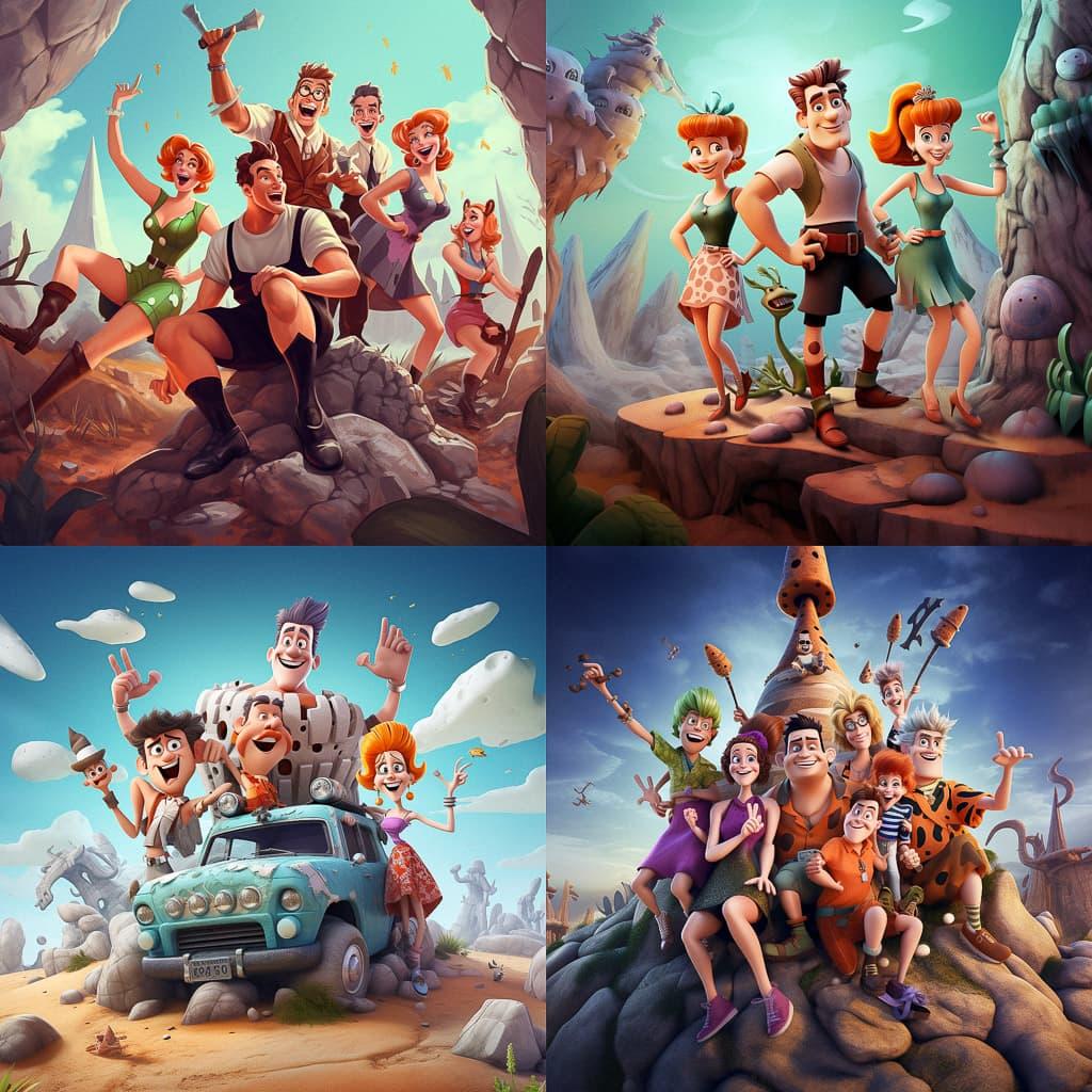 The Flintstones style, Midjourney V5.2, render 1 of 4