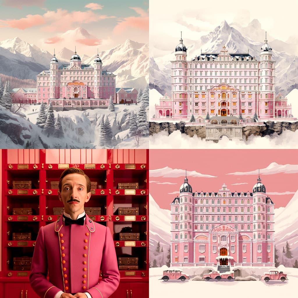 The Grand Budapest Hotel style, Midjourney V5.2, render 1 of 4