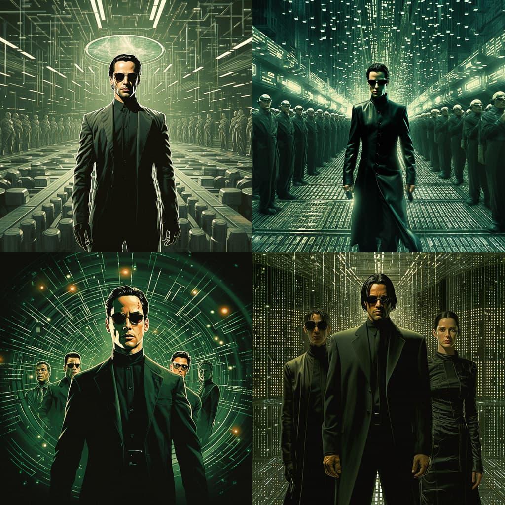 The Matrix style, Midjourney V5.2, render 1 of 4