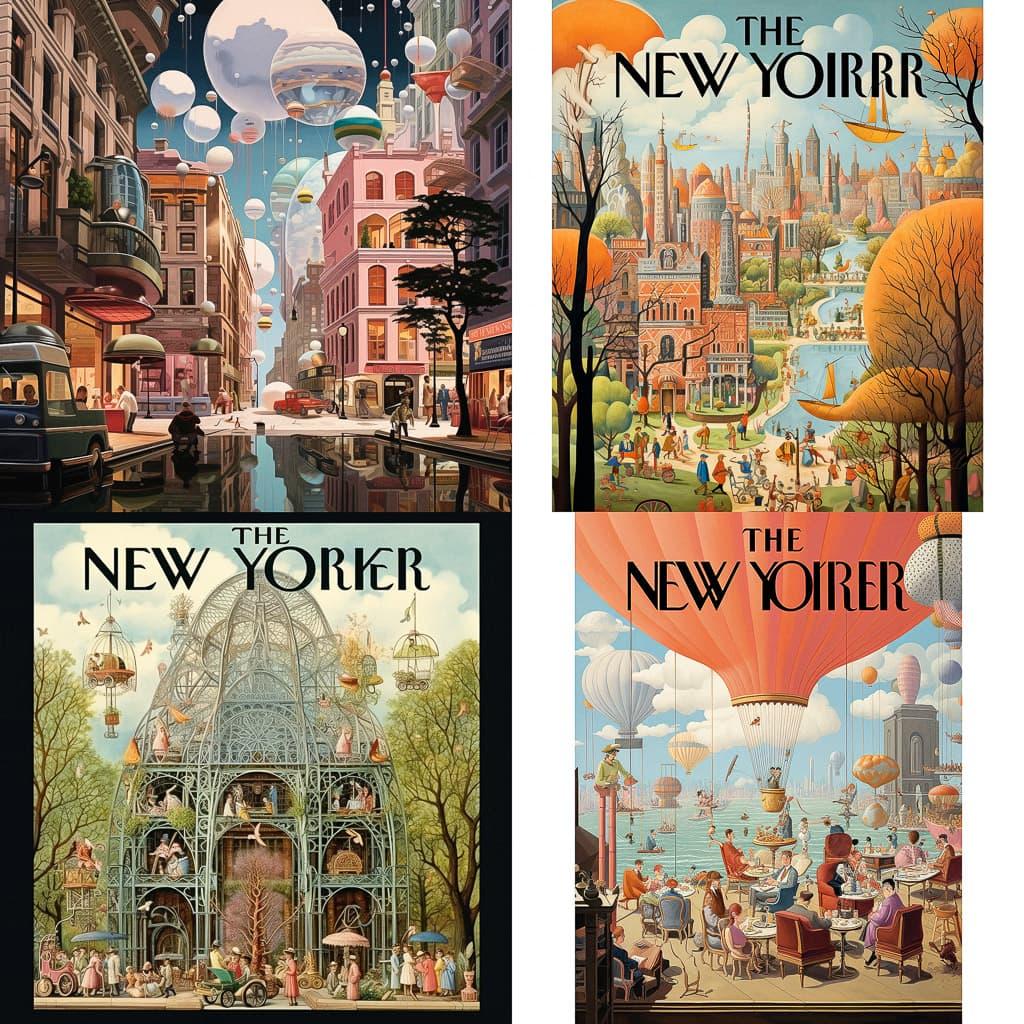 The New Yorker magazine style, Midjourney V5.2, render 1 of 4