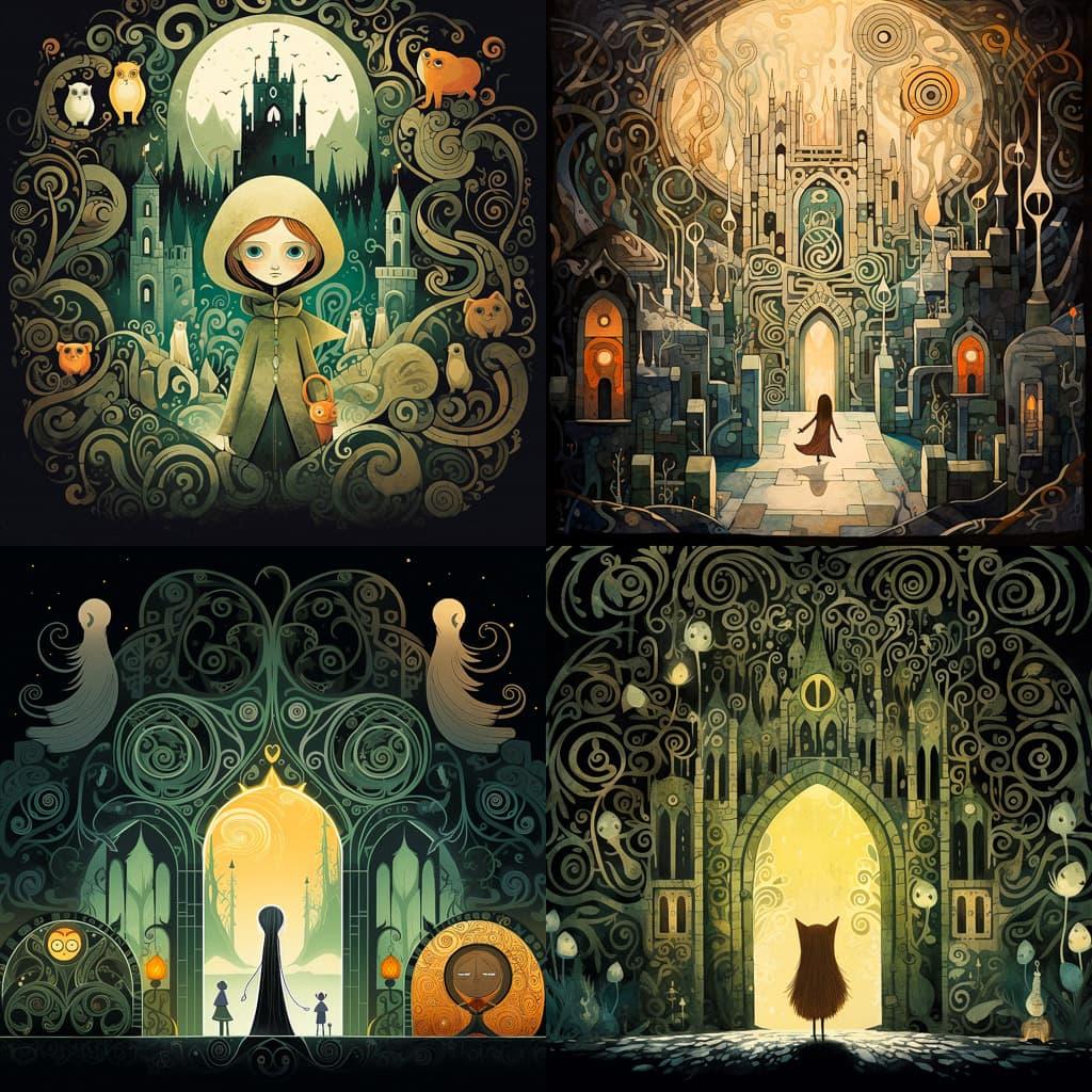 The Secret of Kells style, Midjourney V5.2, render 1 of 4