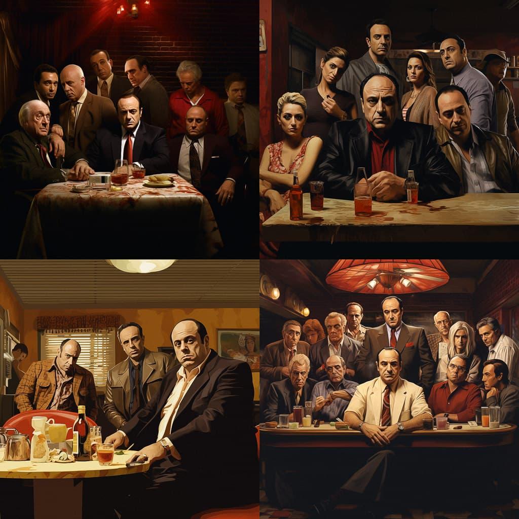 The Sopranos style, Midjourney V5.2, render 1 of 4