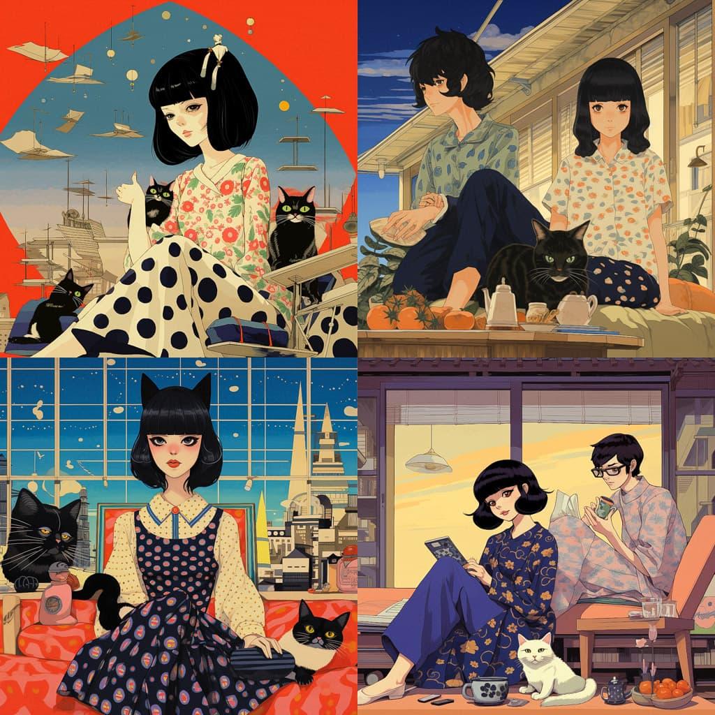 The Tatami Galaxy style, Midjourney V5.2, render 1 of 4