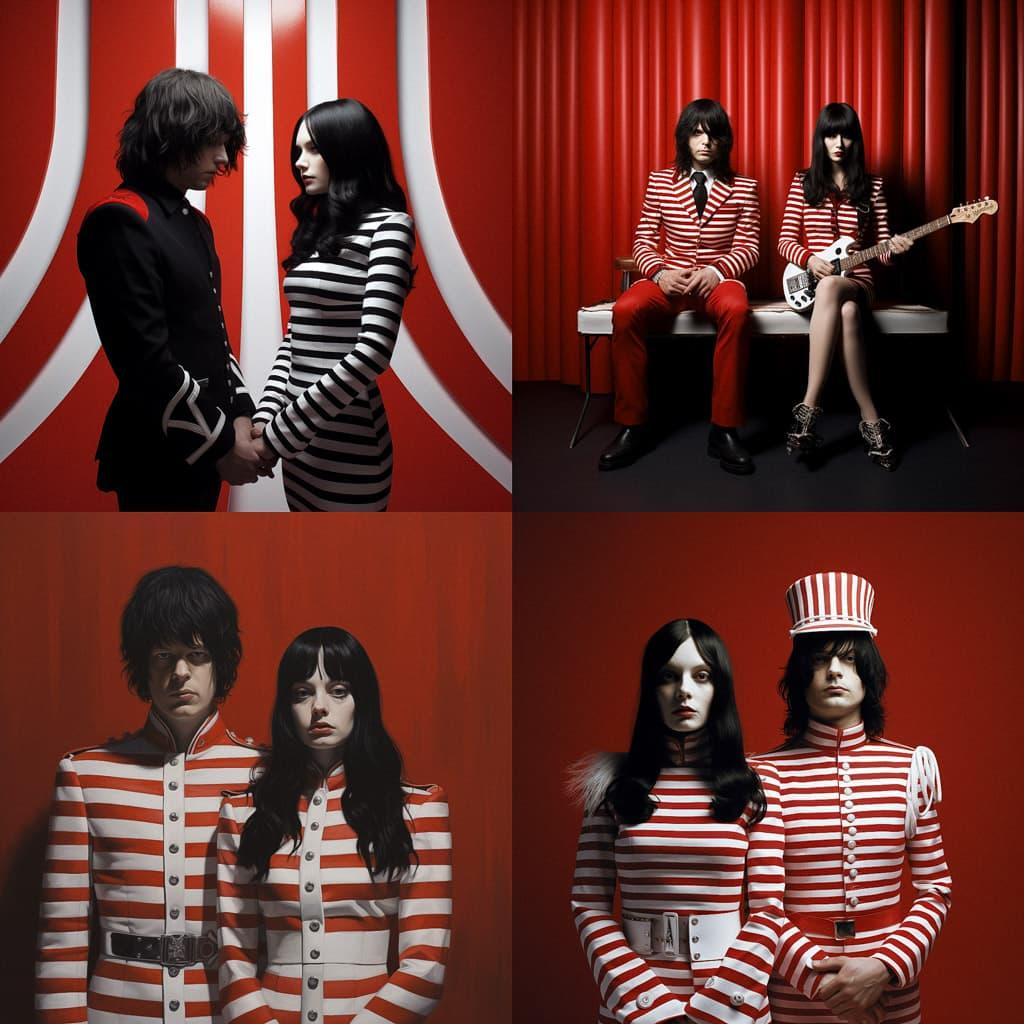 The White Stripes style, Midjourney V5.2, render 1 of 4