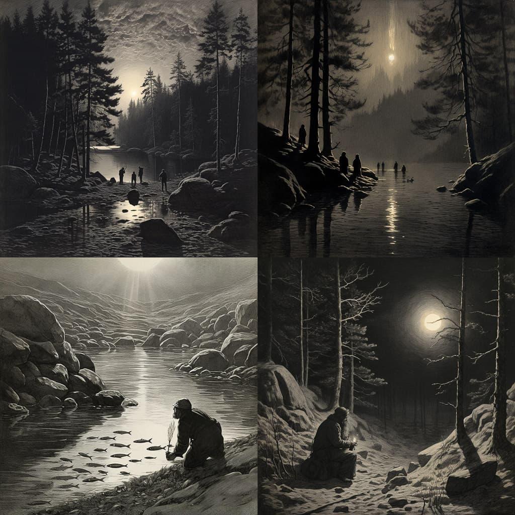 Theodor Kittelsen style, Midjourney V5.2, render 1 of 4