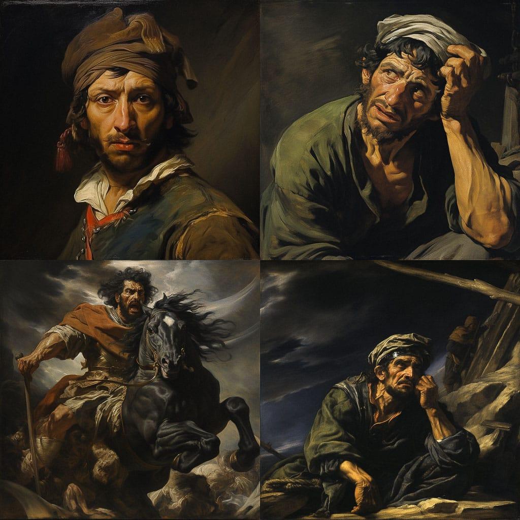 Theodore Gericault style, Midjourney V5.2, render 1 of 4