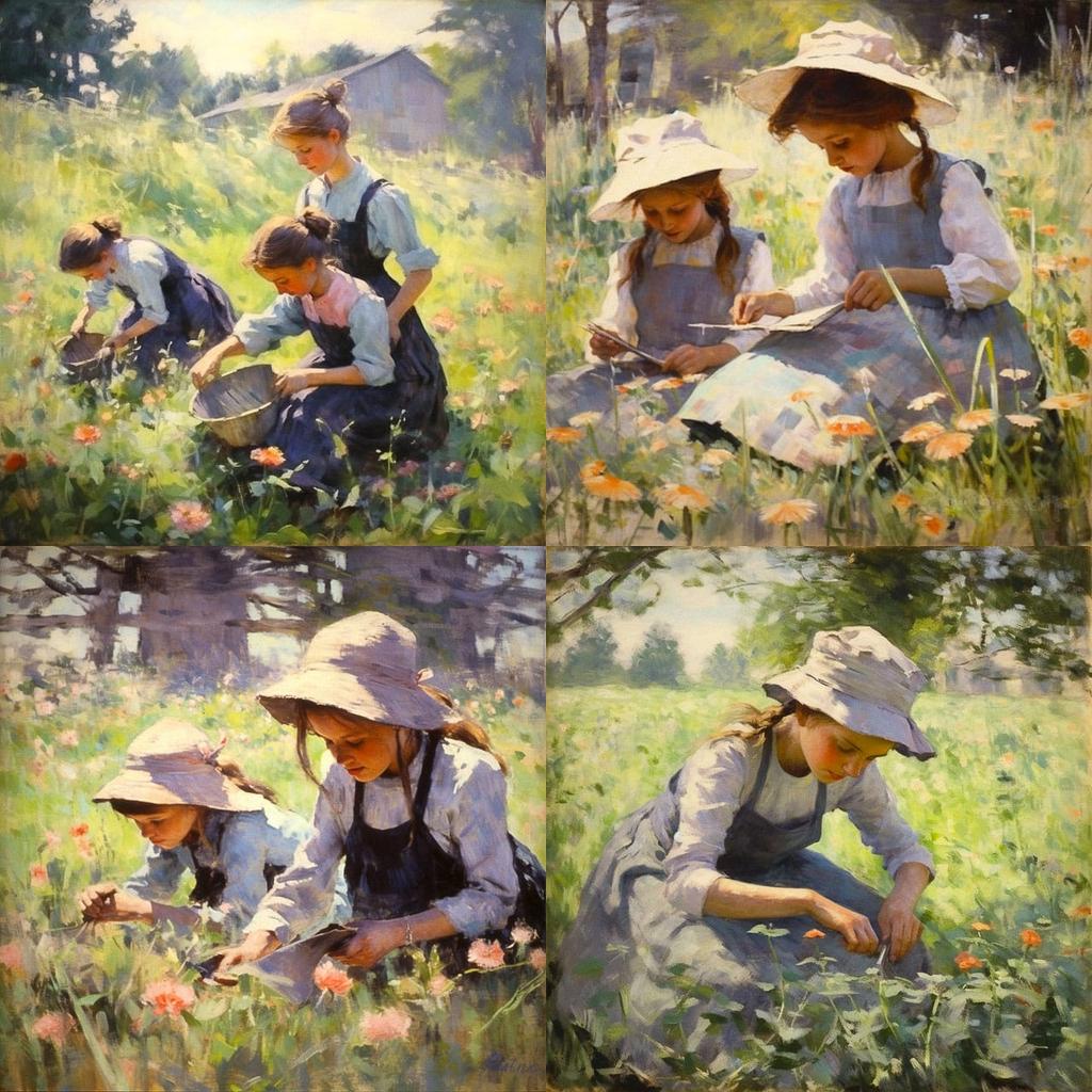 Theodore Robinson style, Midjourney V5.2, render 1 of 4