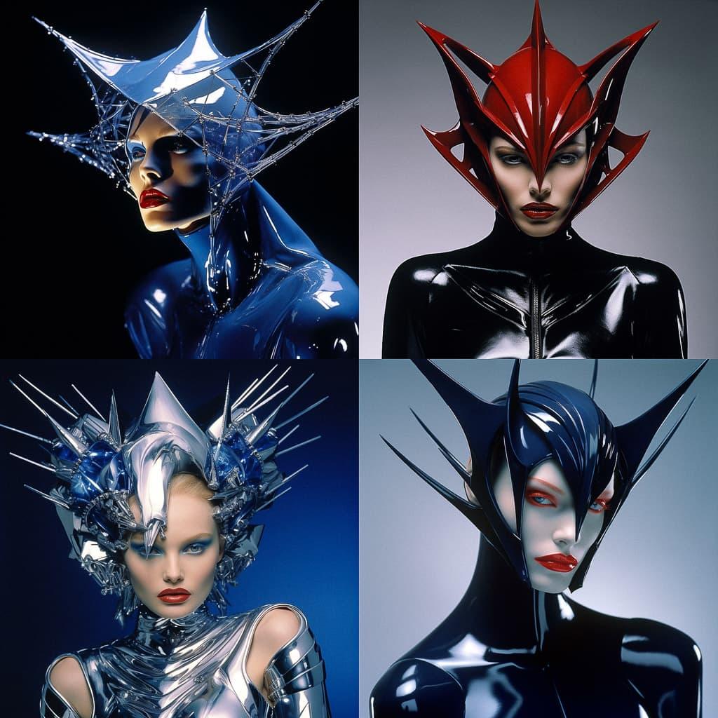 Thierry Mugler style, Midjourney V5.2, render 1 of 4