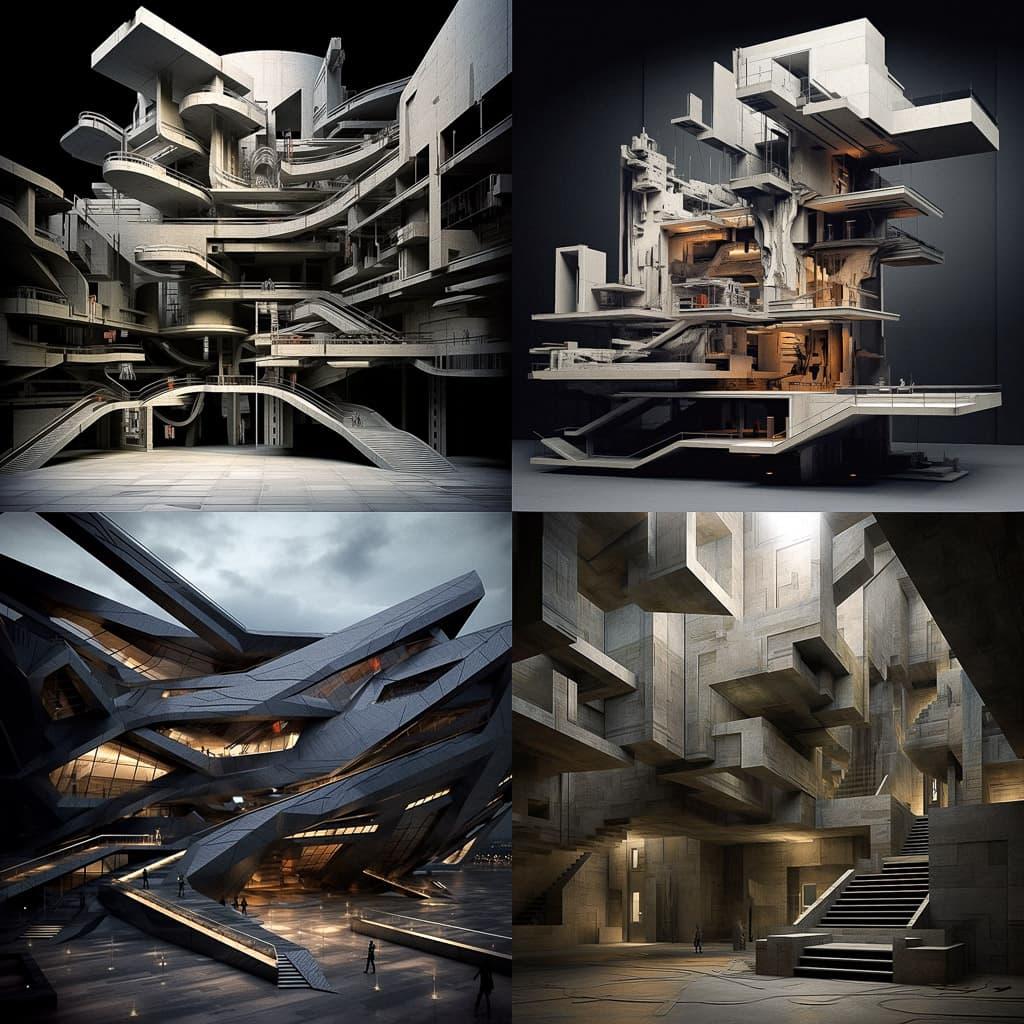 Thom Mayne style, Midjourney V5.2, render 1 of 4