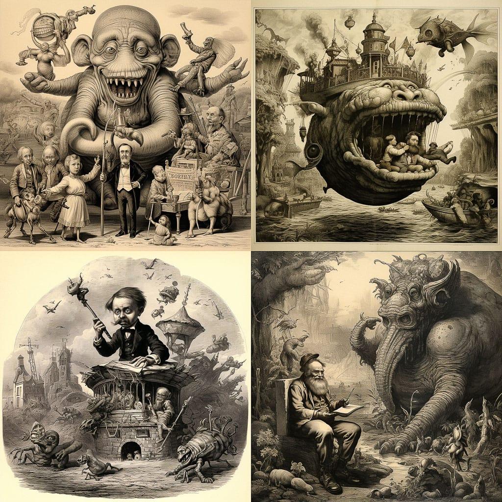 Thomas Nast style, Midjourney V5.2, render 1 of 4