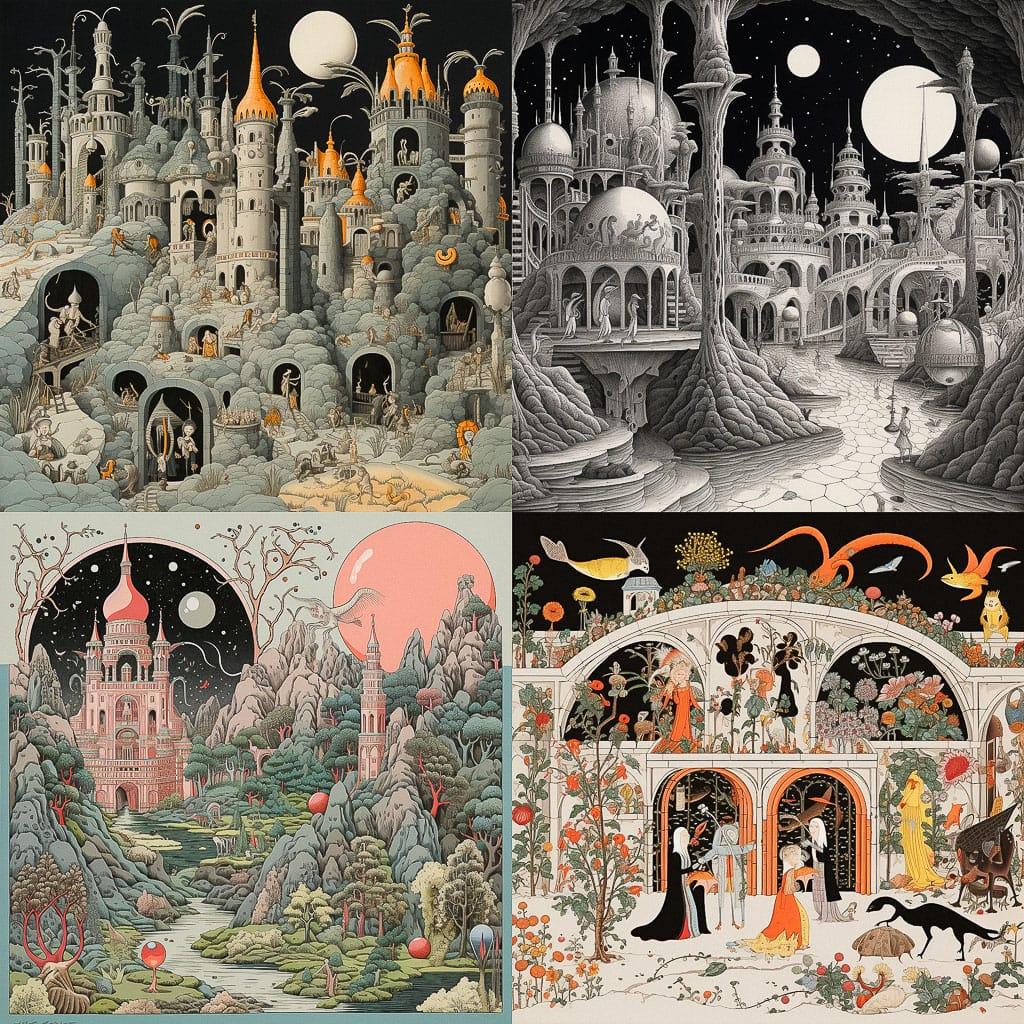 Thomas Theodor Heine style, Midjourney V5.2, render 1 of 4