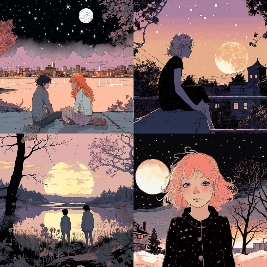 Tillie Walden style, Midjourney V5.2, render 1 of 4