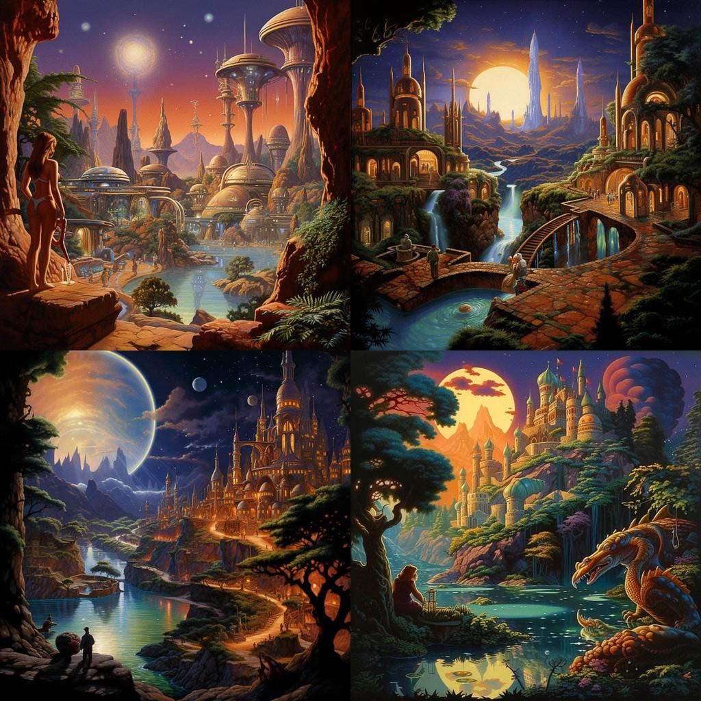 Tim Hildebrandt style, Midjourney V5.2, render 1 of 4