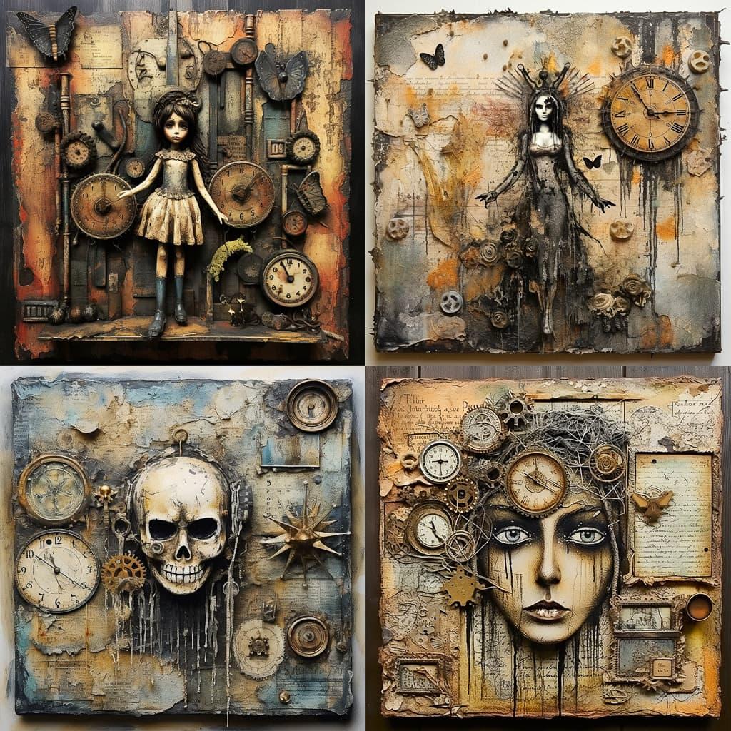 Tim Holtz style, Midjourney V5.2, render 1 of 4
