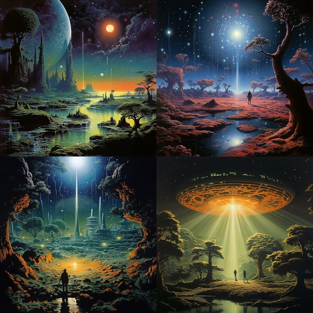 Tim White style, Midjourney V5.2, render 1 of 4