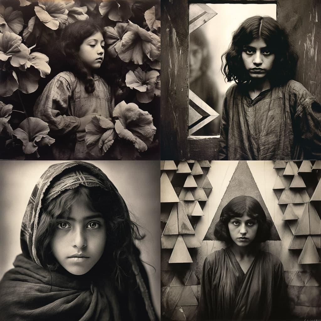 Tina Modotti style, Midjourney V5.2, render 1 of 4