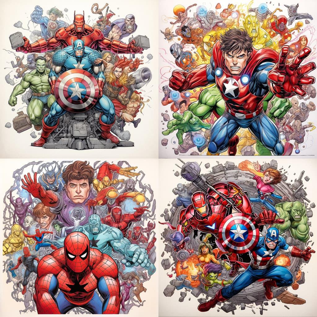 Todd Nauck style, Midjourney V5.2, render 1 of 4
