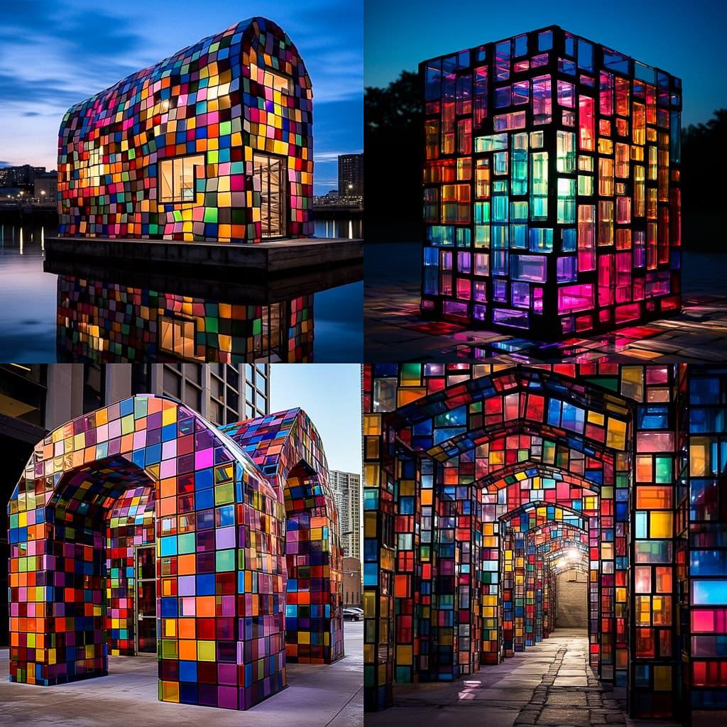 Tom Fruin style, Midjourney V5.2, render 1 of 4