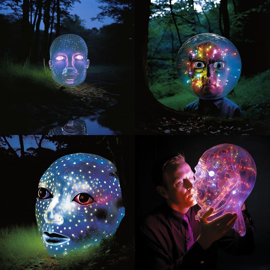 Tony Oursler style, Midjourney V5.2, render 1 of 4
