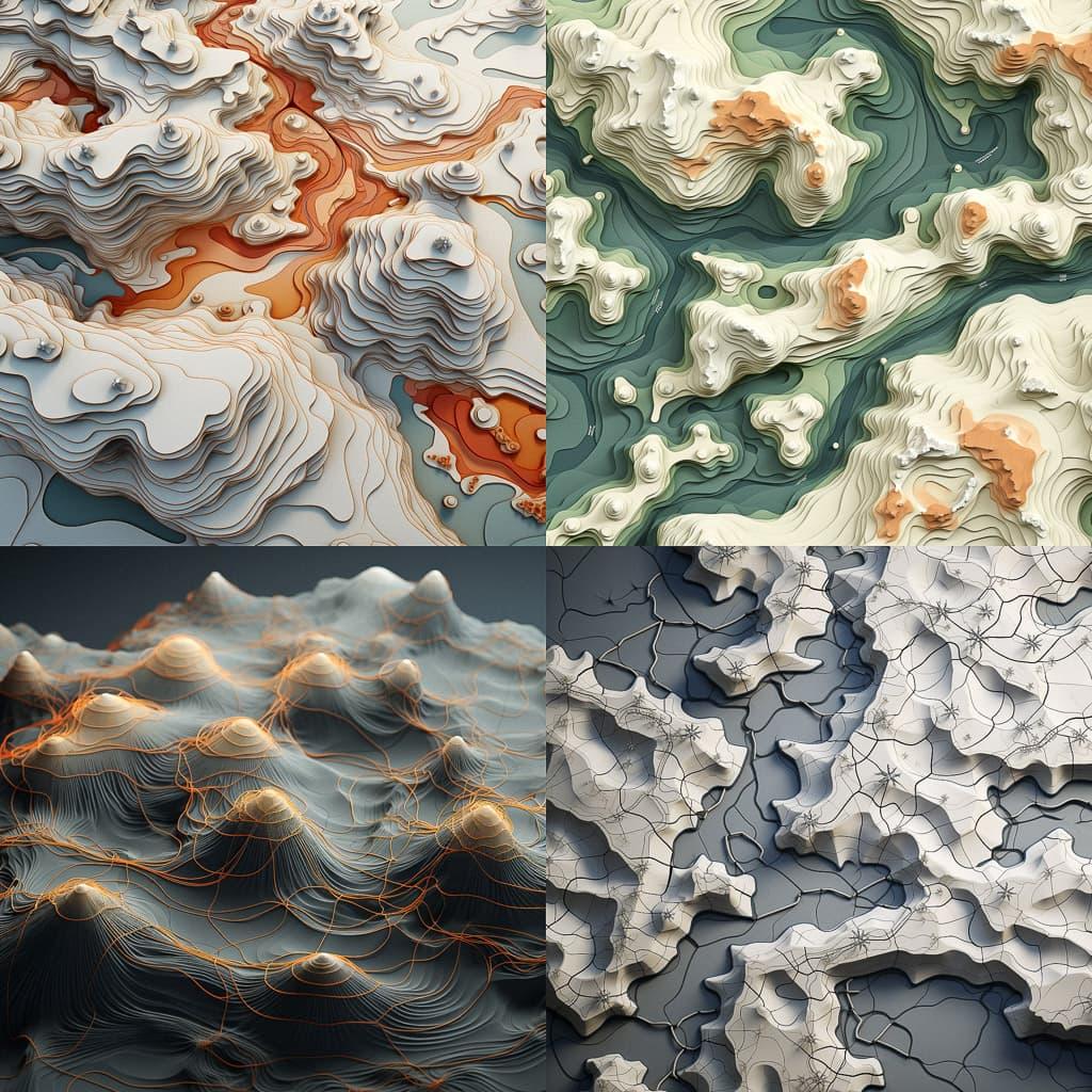 Topology map style, Midjourney V5.2, render 1 of 4