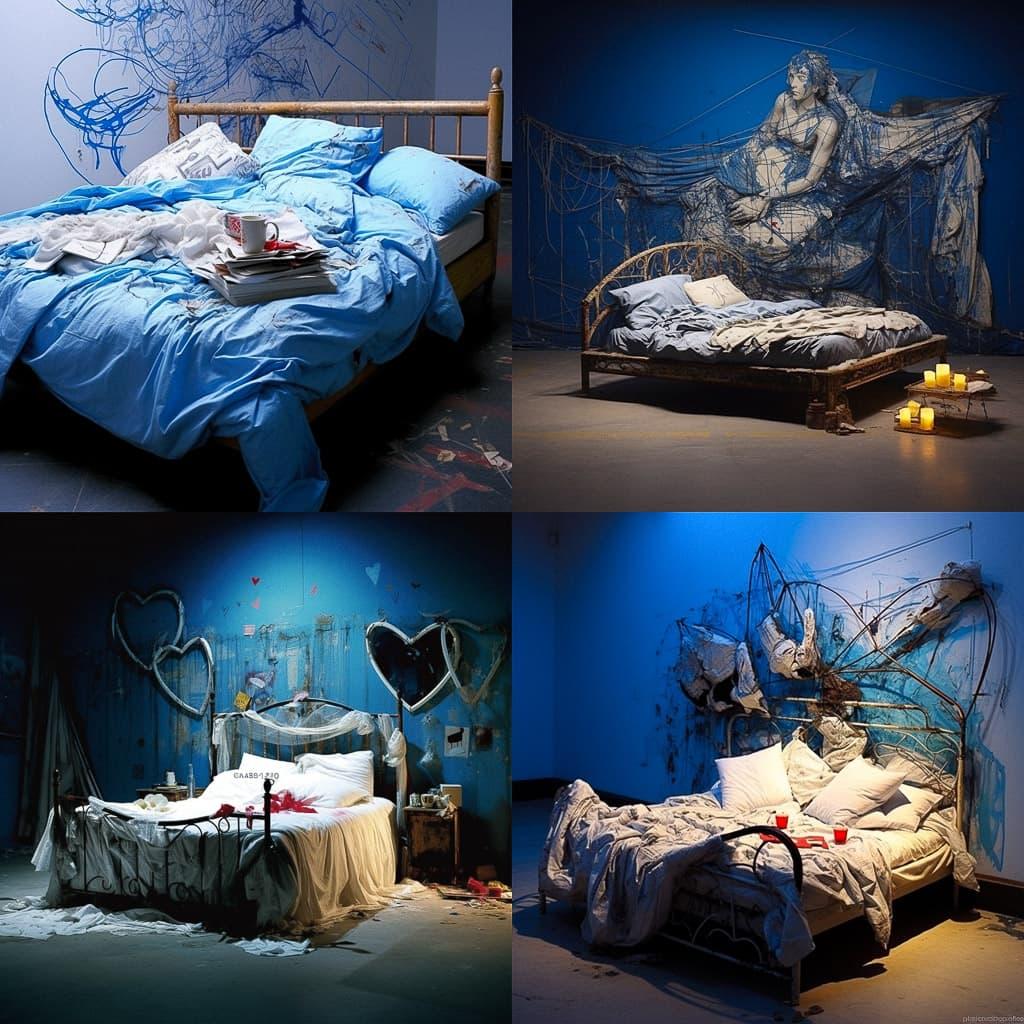 Tracey Emin style, Midjourney V5.2, render 1 of 4