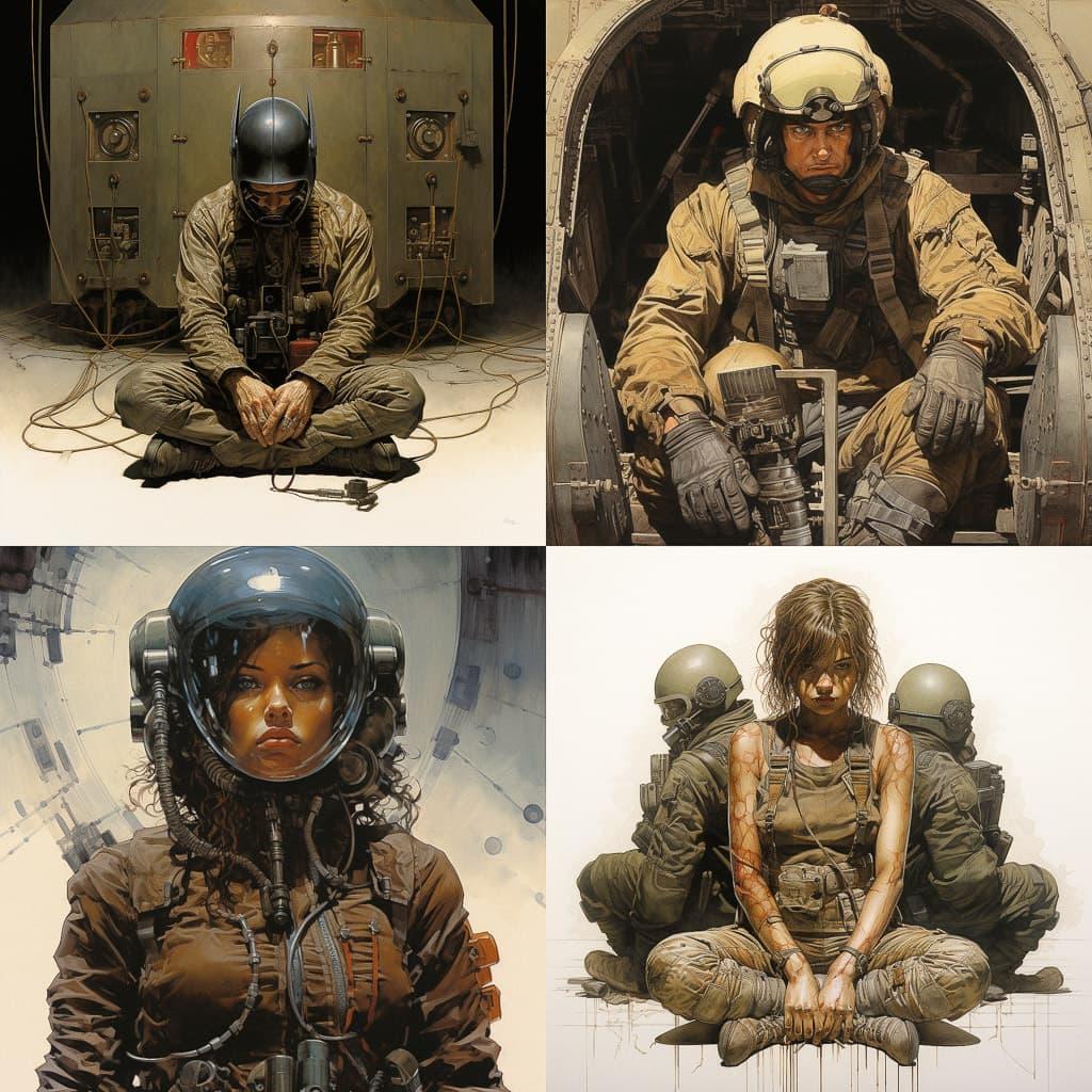 Travis Charest style, Midjourney V5.2, render 1 of 4