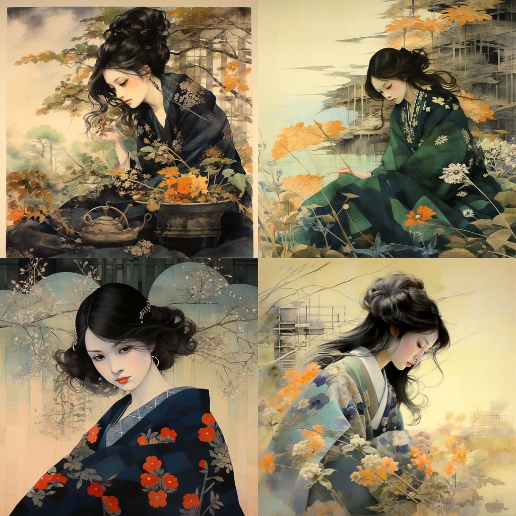 Uemura Shoen style, Midjourney V5.2, render 1 of 4