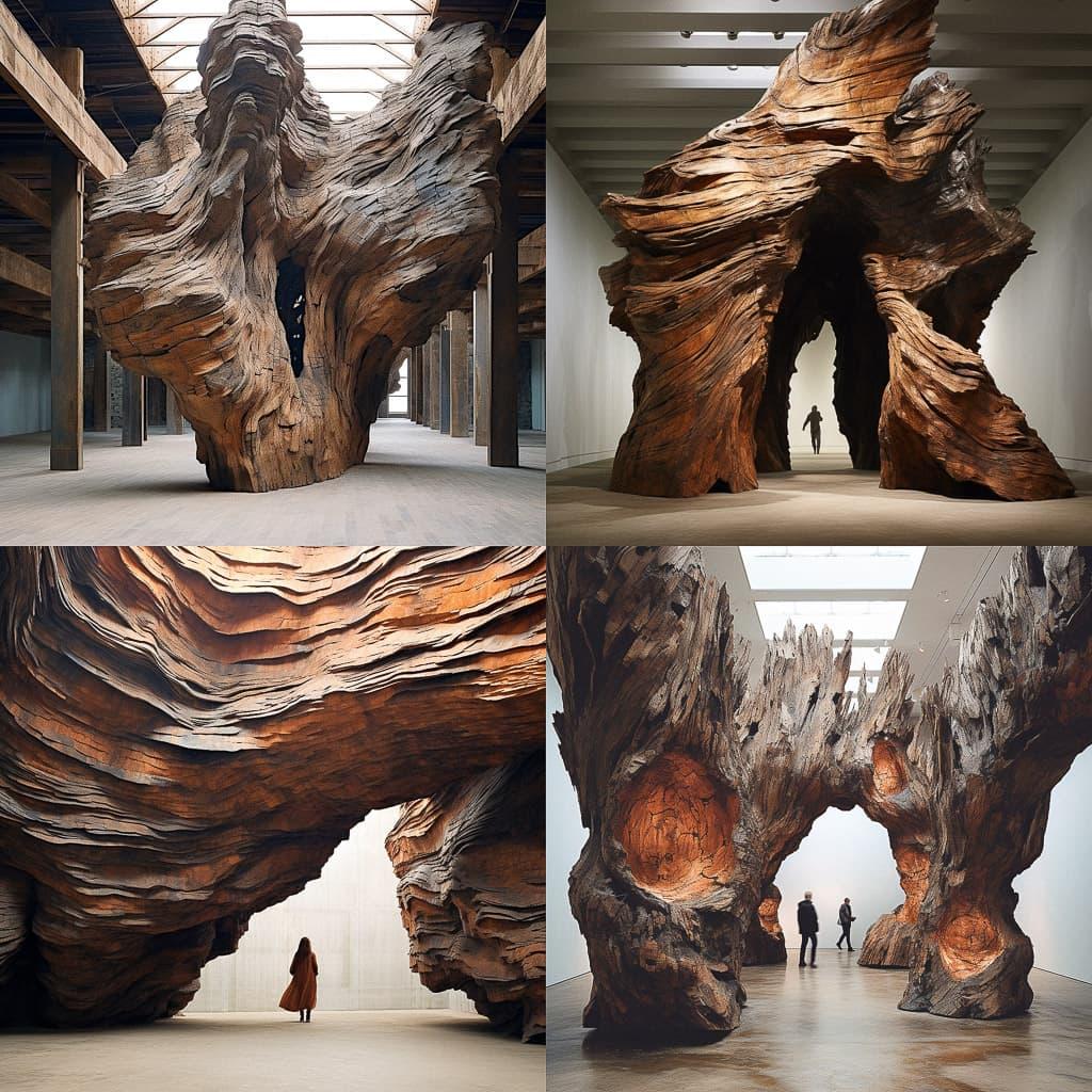 Ursula von Rydingsvard style, Midjourney V5.2, render 1 of 4