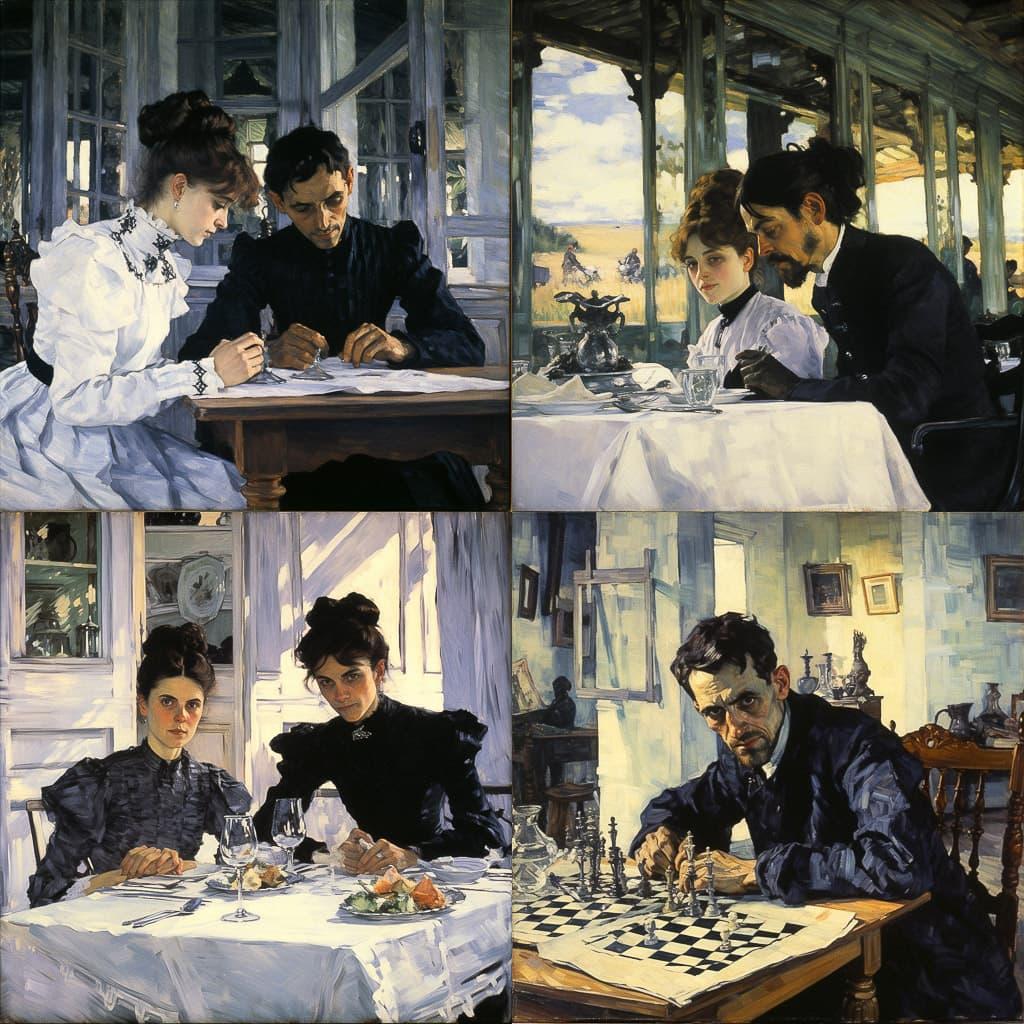 Valentin Serov style, Midjourney V5.2, render 1 of 4