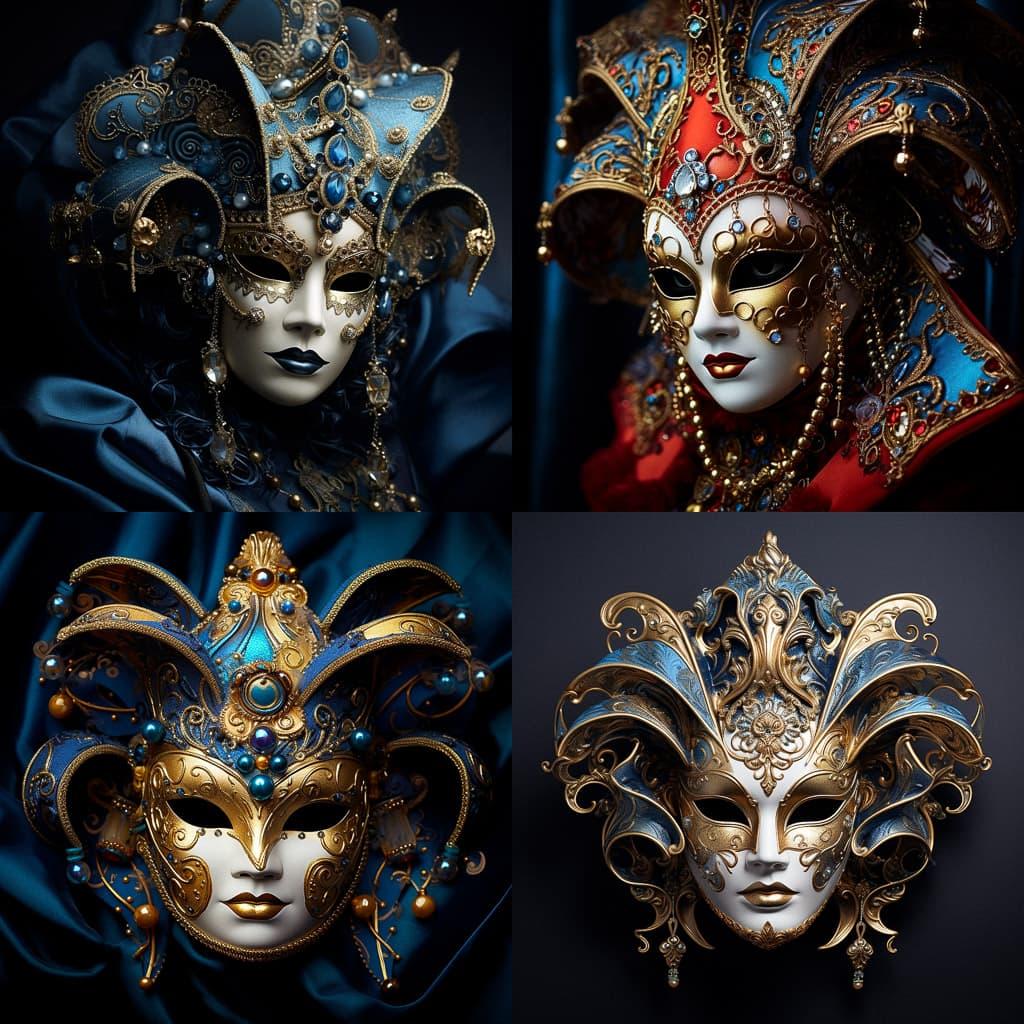 Venetian carnival mask style, Midjourney V5.2, render 1 of 4