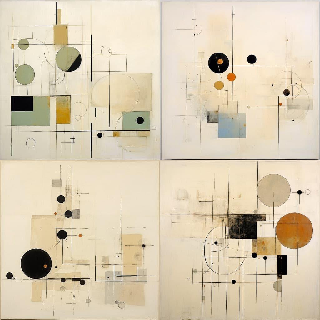 Victor Pasmore style, Midjourney V5.2, render 1 of 4