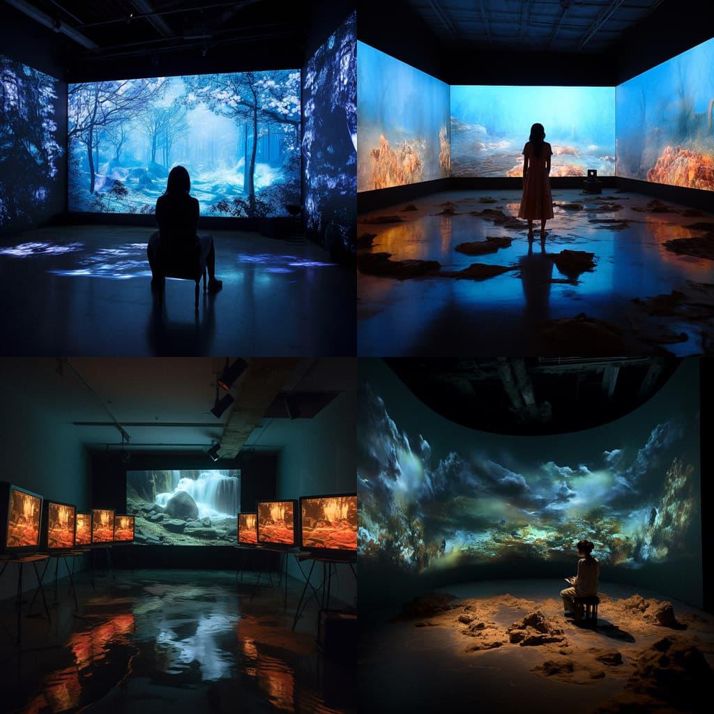 Video installation style, Midjourney V5.2, render 1 of 4