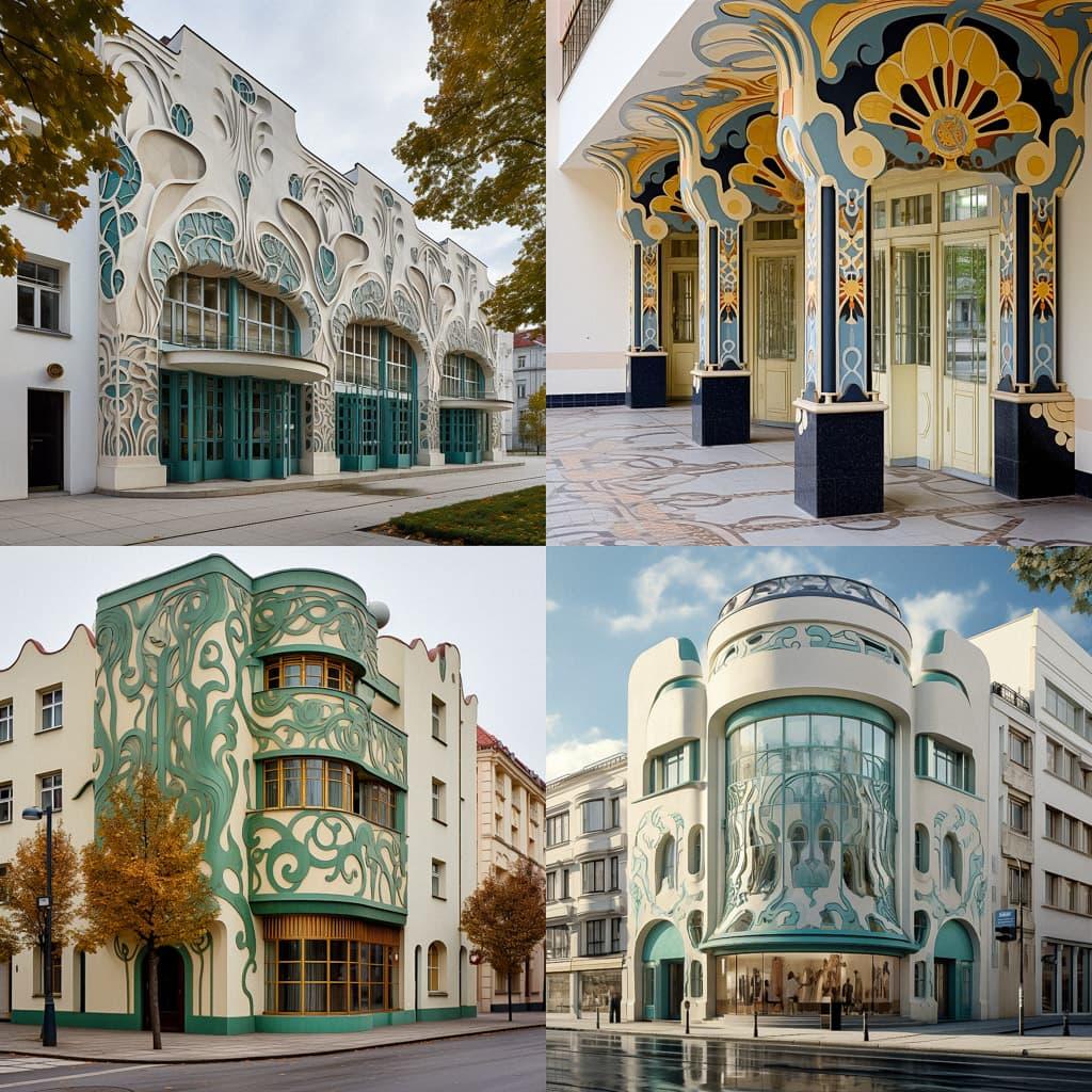 Vienna Secession style, Midjourney V5.2, render 1 of 4