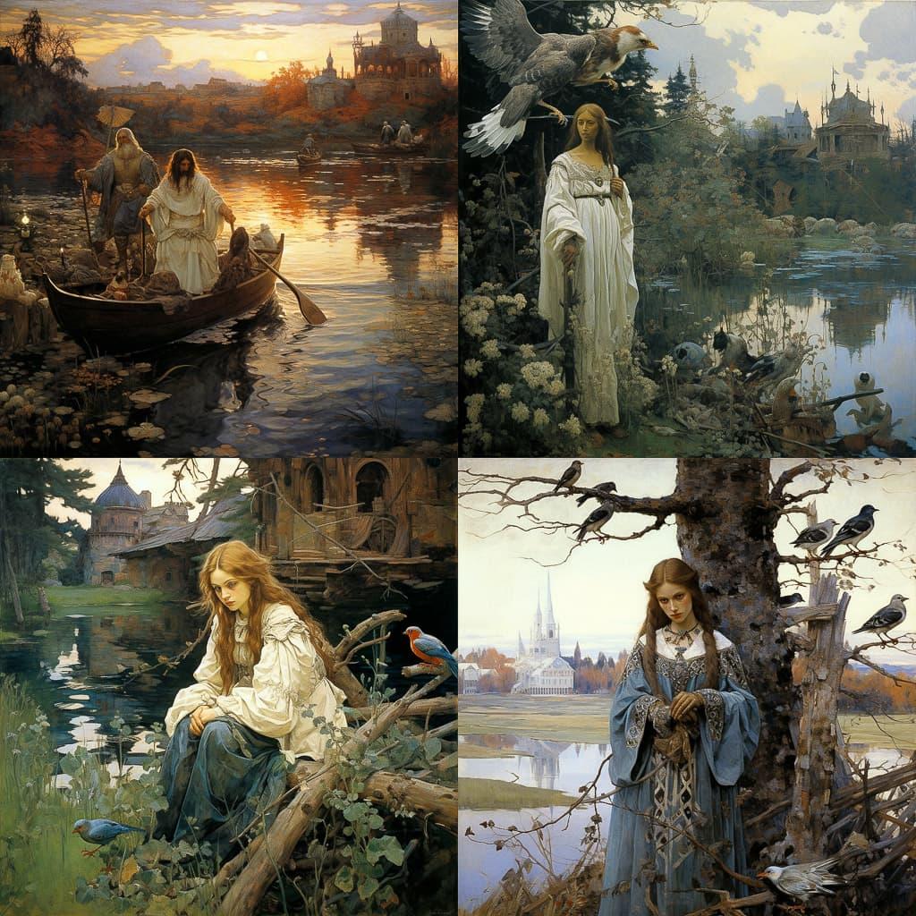Viktor Vasnetsov style, Midjourney V5.2, render 1 of 4