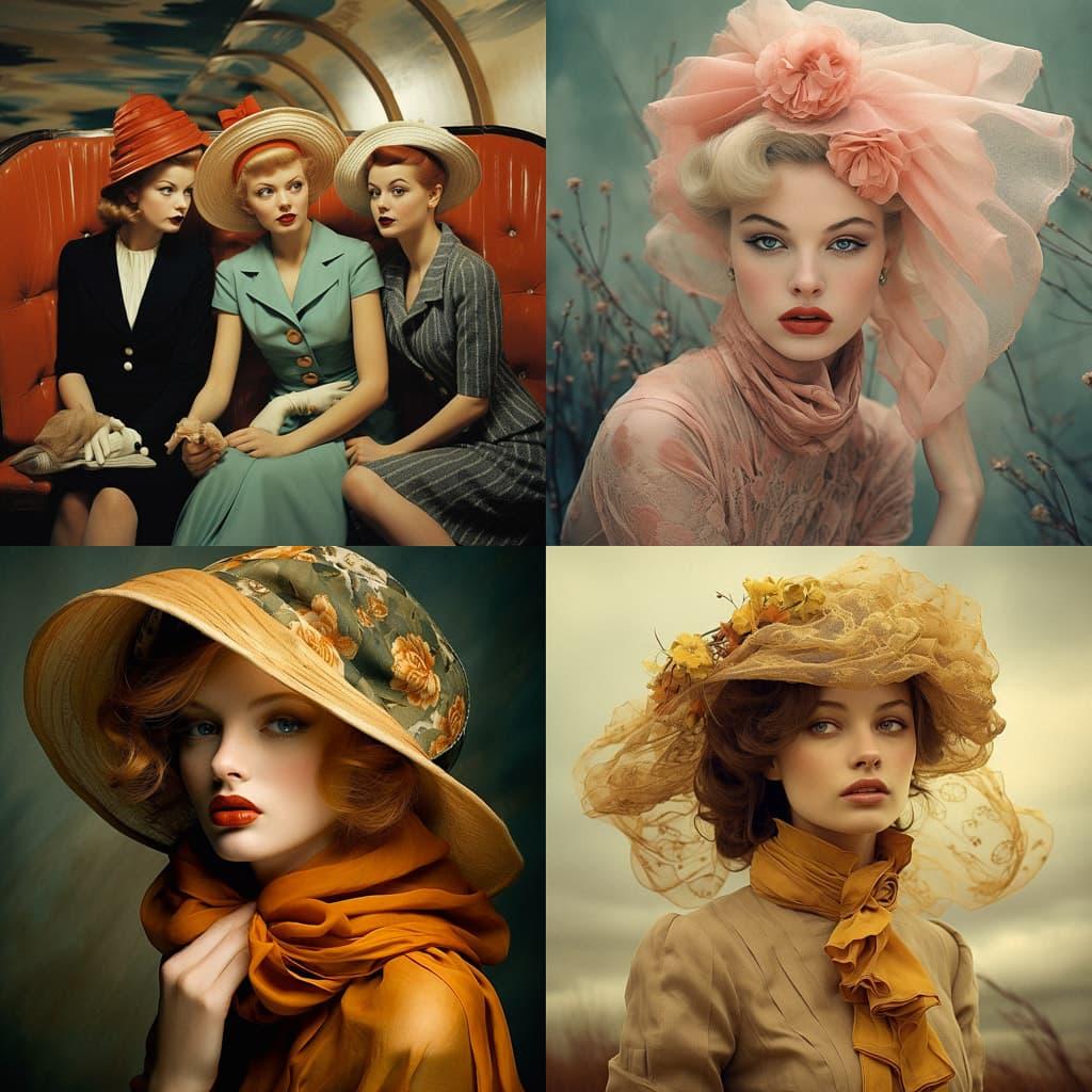 Vintage fashion style, Midjourney V5.2, render 1 of 4