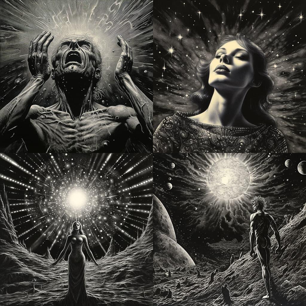 Virgil Finlay style, Midjourney V5.2, render 1 of 4