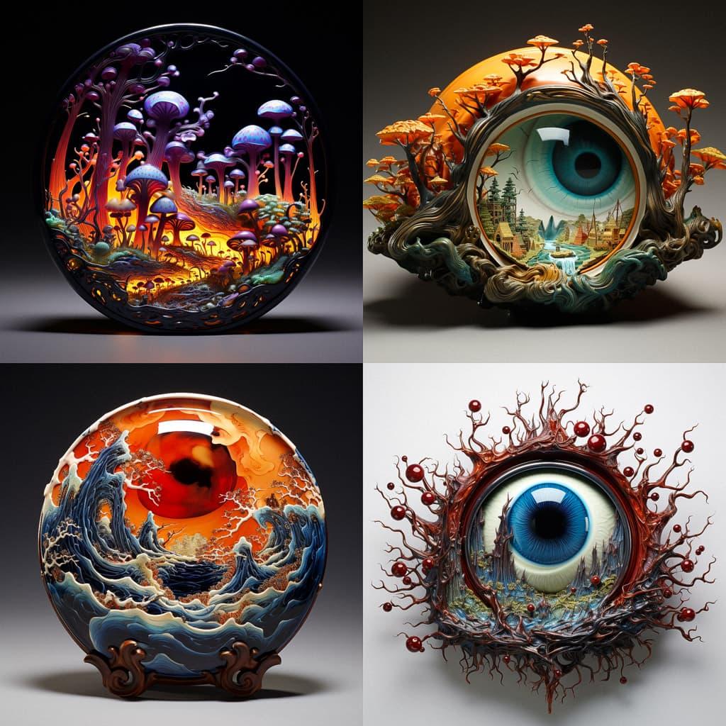 Vitreous enamel style, Midjourney V5.2, render 1 of 4