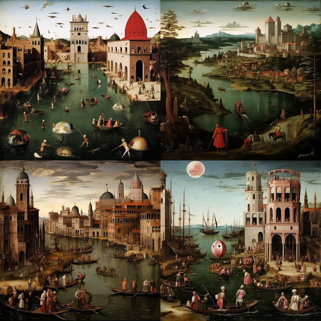 Vittore Carpaccio style, Midjourney V5.2, render 1 of 4