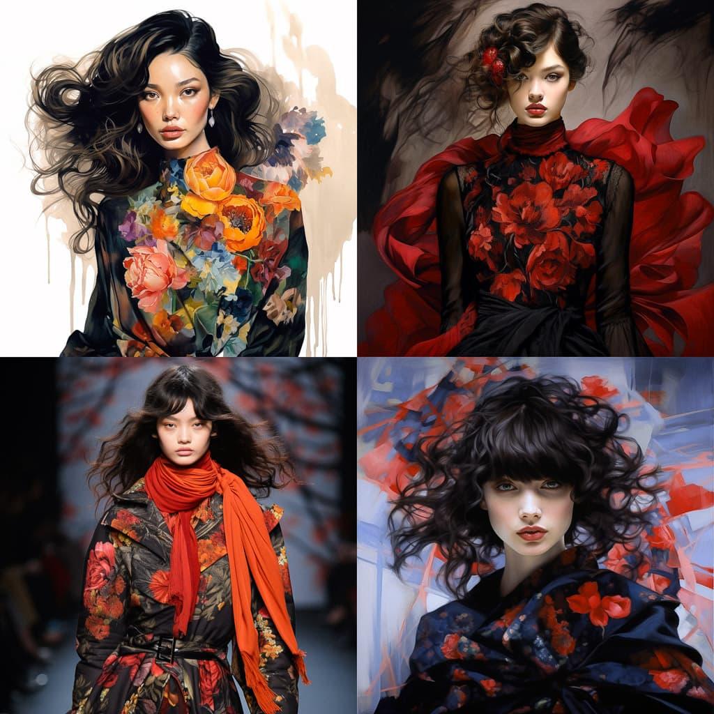 Vivienne Tam style, Midjourney V5.2, render 1 of 4